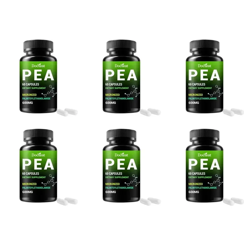 Docteat PEA 600 mg kapszula mikronizált palmitoil-etanolamid támogatja a vegyület egyensúlyának fenntartását, kényelmes és könnyű 60 kapszula — image 9