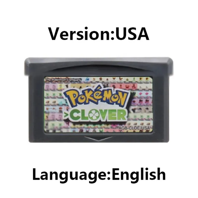 GBA Pokemon Game Cartridge 32-Bit קונסולת משחקי וידאו כרטיס Ash Grey Liquid Crystal Light Platinum Moemon Emerald שפה אנגלית