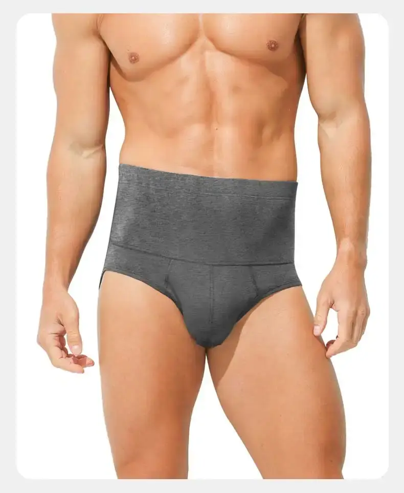 Men's cotton underpants, high-waisted, slimming, waist-protecting, enhanced warmth, short underpants for overweight sportswear