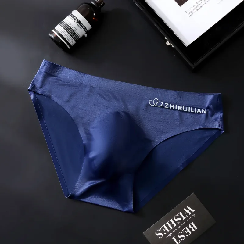 Men Ice Silk Briefs Ultra-thin Seamless Sexy Panties Male Quick Drying 3D Pouch Breathable Underwear Youth Underpants Slip Homme — image 5