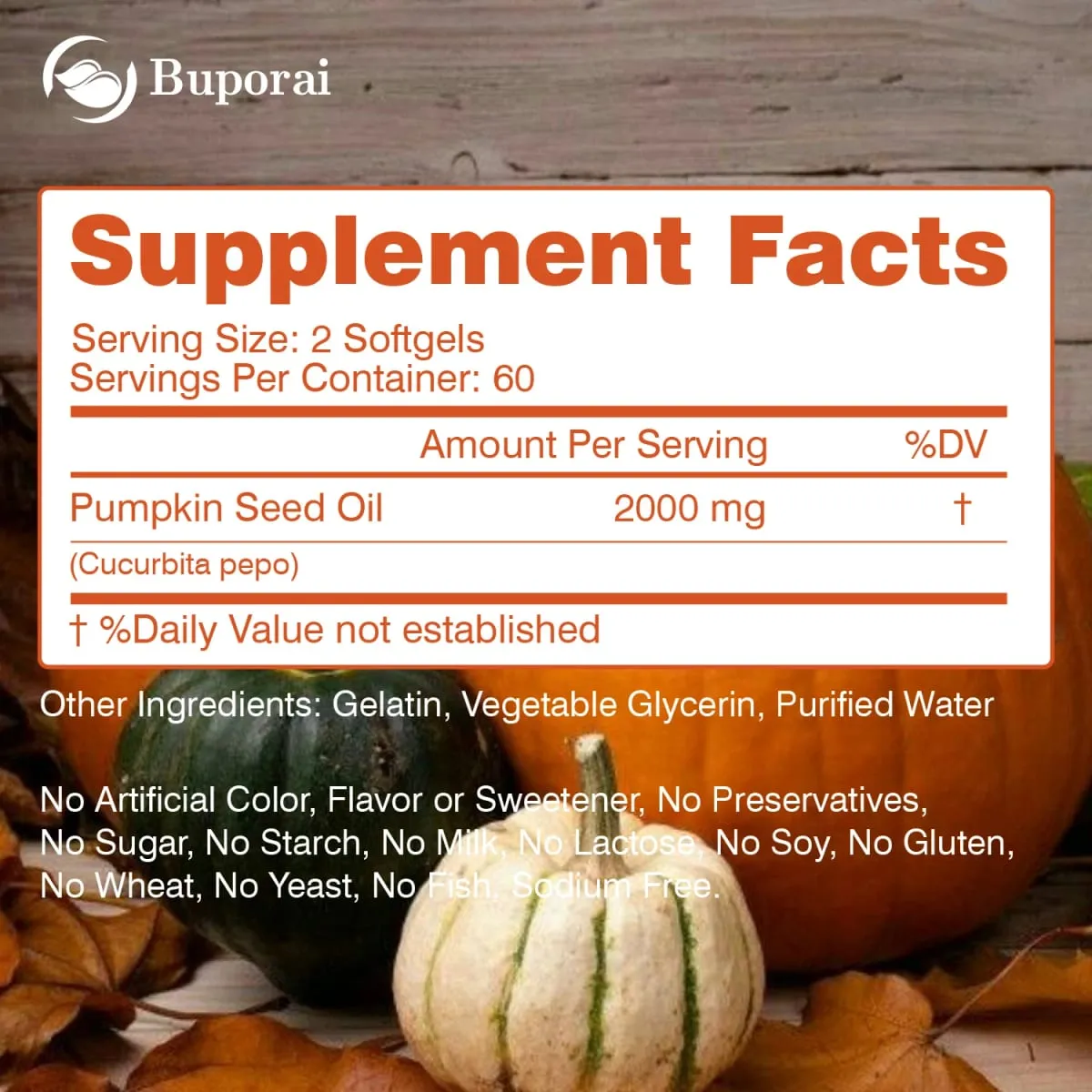 Pumpkin Seed Oil - Promotes Hair Growth Urinary Tract and Prostate Health Cardiovascular Support