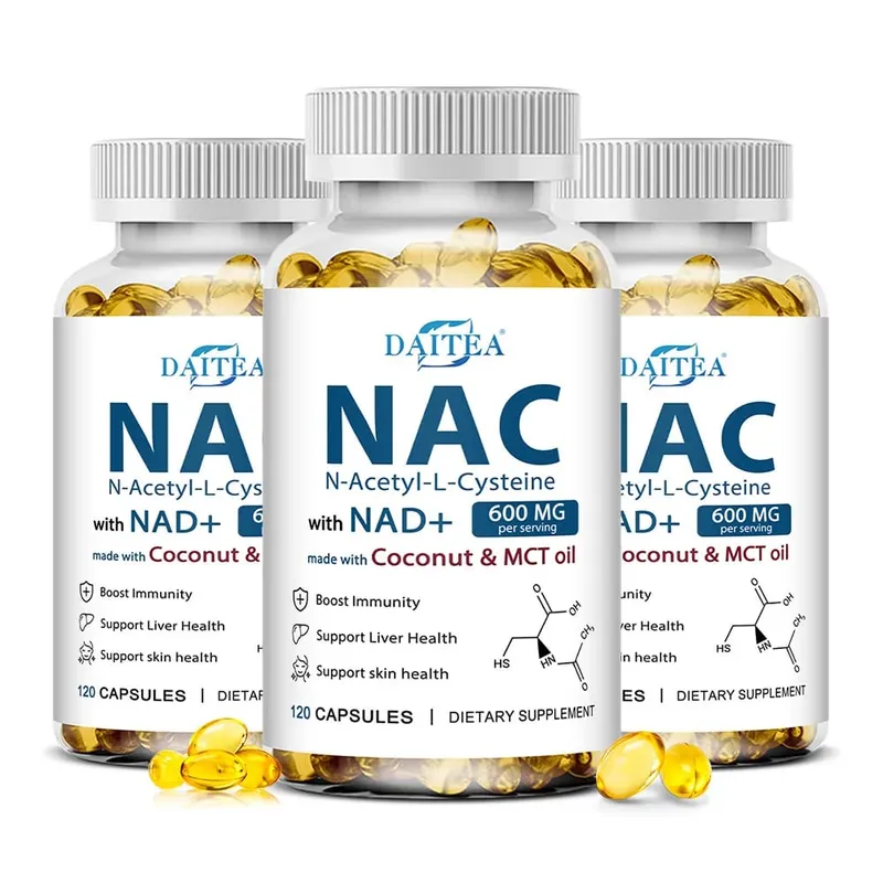 Συμπλήρωμα N-ακετυλοκυστεΐνης NAC με NAD+ Αντιοξειδωτική Υποστήριξη Υποστήριξη Υγεία Ήπατος Υγεία Δέρματος 120 Κάψουλες Χωρίς γλουτένη