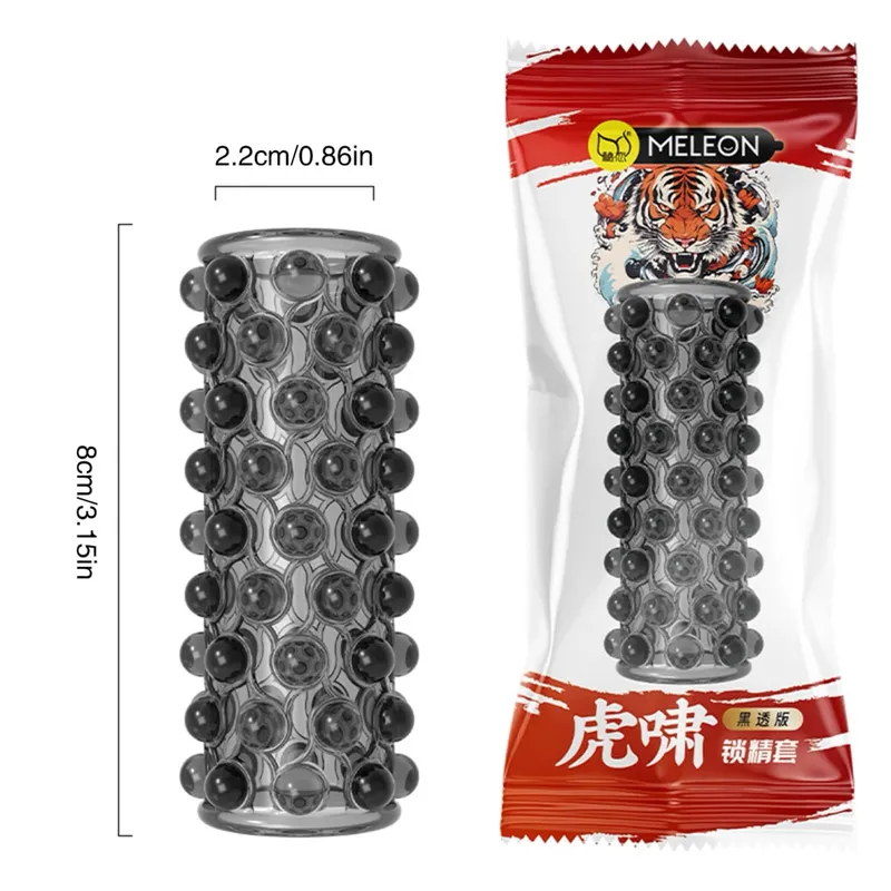 Extension Penile Sleeve Elastic G Spot Cock Ring With Beads For Men Delay Ejaculation Erection Semen Lock Ring Adult Sex Toys