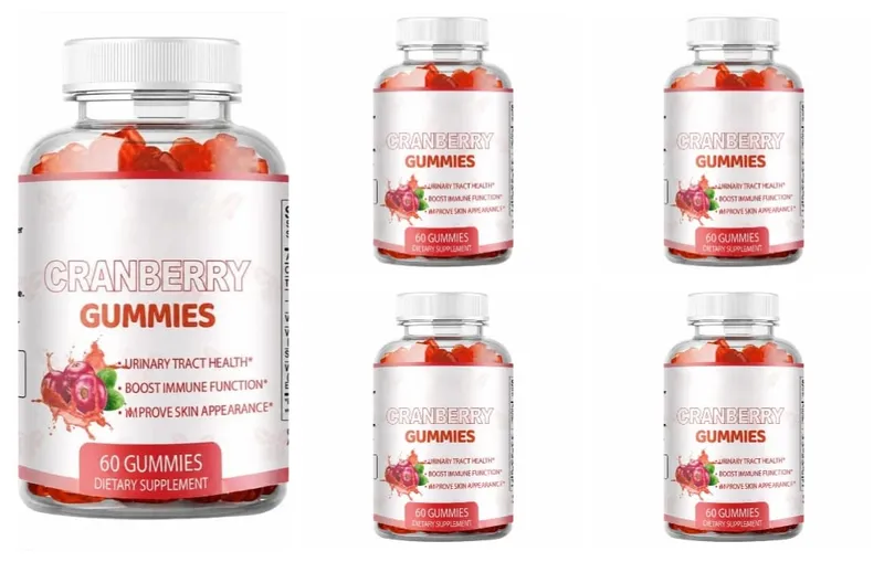 Áfonya-gumik a húgyutak egészségének támogatására C-vitaminnal 40 Mg és E-vitaminnal 2,7 Mg 60 Gummies