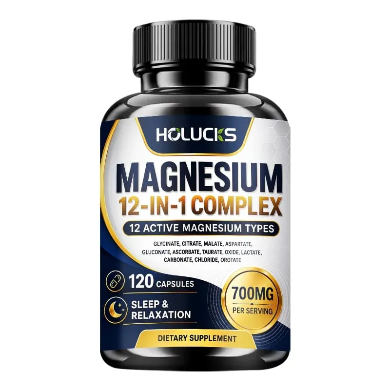 Magnesium Capsules with 1000mg Citrate Support Relaxation Relieve Fatigue Cardiac Health Daily Vitality for Men & Women