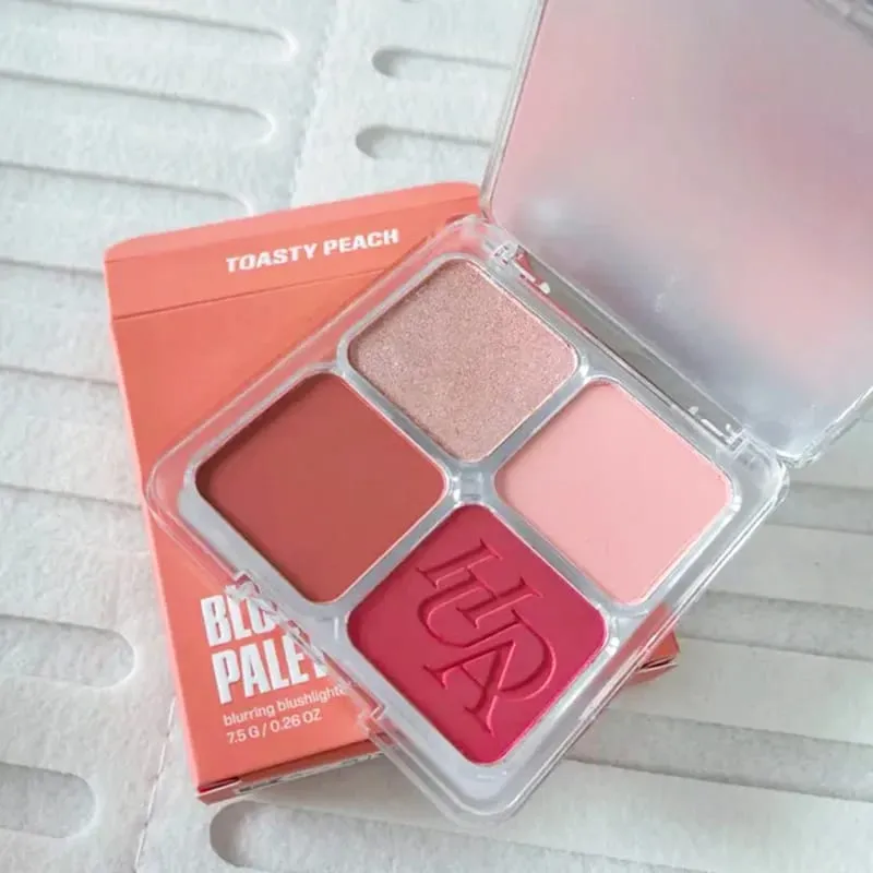 Fine Fitting 4-χρωμα Powder Blusher Light Natural Dumb Shiny Αδιάβροχο Ανθεκτικό στον Ιδρώτα Blush Lip Gloss Μακιγιάζ — image 8