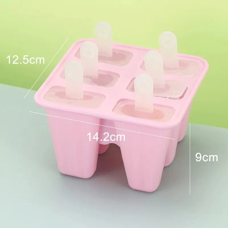 Popsic formák 6 részes szilikon jégpofa formák BPA mentes popsiforma újrafelhasználható, könnyen kioldható jégpofa gyártás — image 12