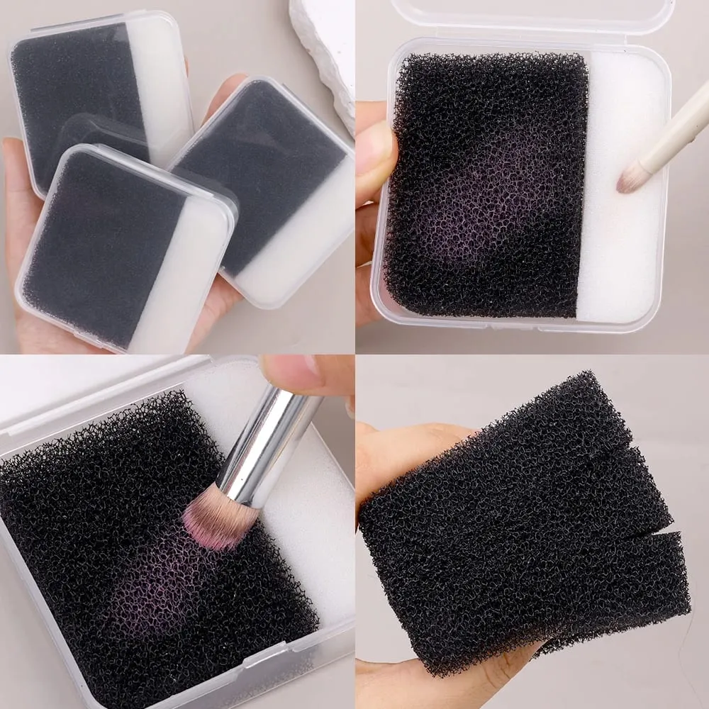 13PCS Makeup Brush Cleaner Sponge Set Portable Dry Eye Shadow Wash Beauty Tools Brushes Cleaning Box Sponge Puff Cleaner women