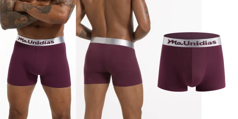5Pcs Bamboo Fiber Men Underpants Maunidias Boxer Briefs Letter Elastic Waistband Underwear Mens Boxers Solid Color Men's Panties — image 6