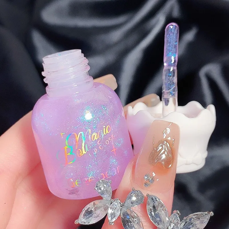 Gege Bear Butterfly Knot Lip Gloss לחות לחות מראה ברק נוצץ Non-Stick Cup שפתון איפור יופי