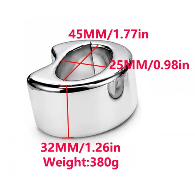 Stainless steel penis lock bondage cock Ring Heavy Duty male metal Ball Stretcher Scrotum Delay ejaculation BDSM Sex Toy for men — image 8