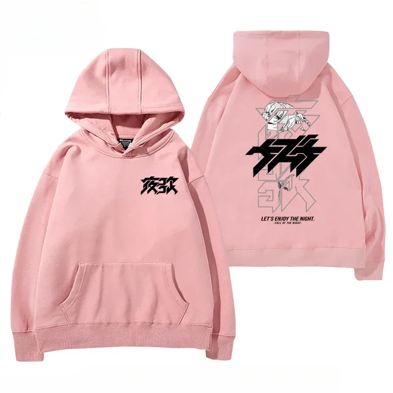 Y2K Anime CALL OF THE NIGHT Nazuna Nanakusa Rolig Hoodie Hip Hop Grafiska Sweatshirts Poleron Hombre Streetwear Harajuku Tracksui
