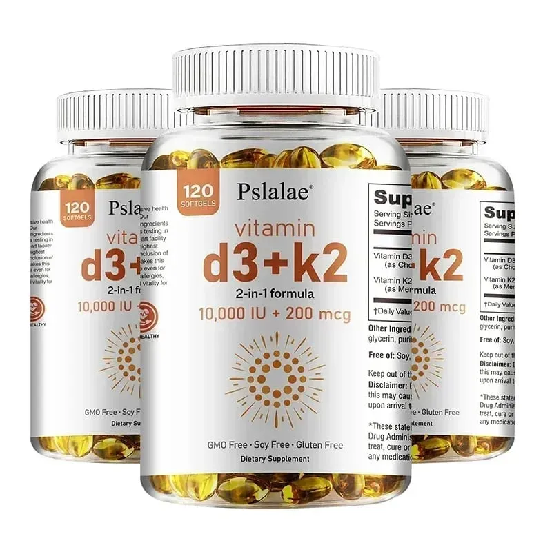 Vitamin D3 + K2 - Improves Calcium Metabolis Healthy Bone & Muscle Function Health Support Heart Joint Immune System Health