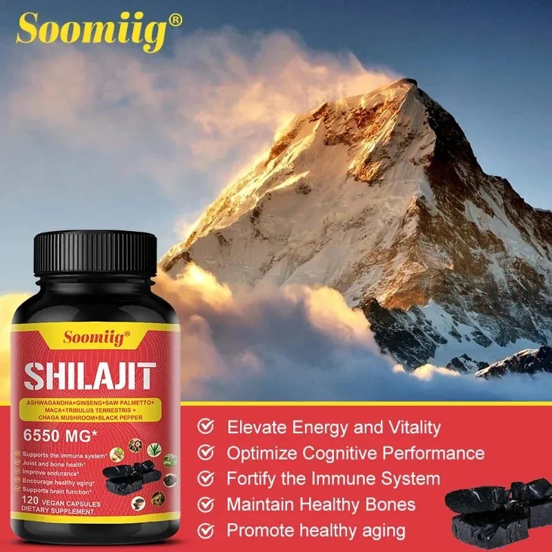 Pure Himalayan Shilajit Capsules - Supports Healthy Aging Bones and Joints Improves Energy Endurance and Muscle Recovery