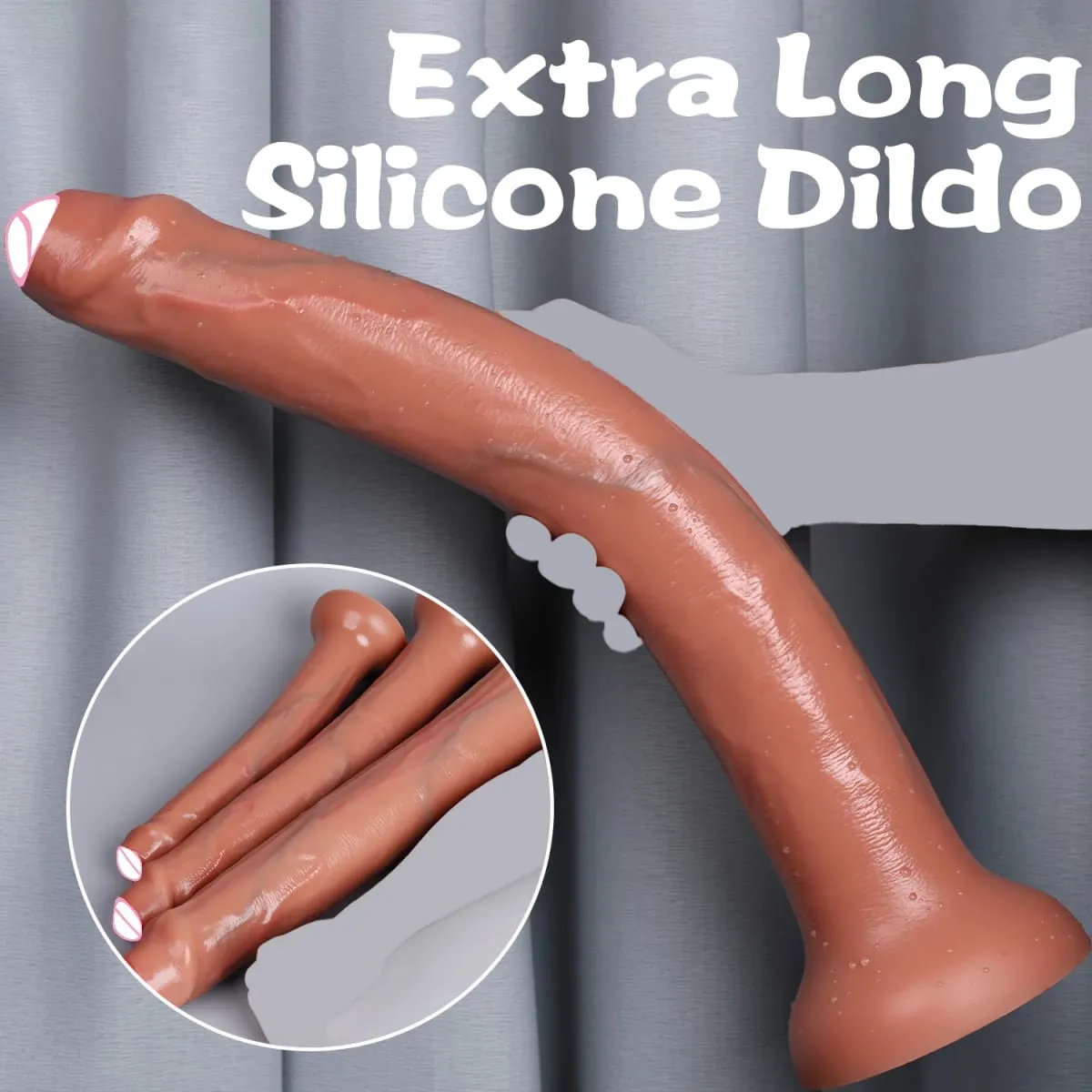 Super Long Realistic Dildos Butt Plug Μαλακό πέος σιλικόνης για ενήλικες Βεντούζα Παιχνίδια σεξ για γυναίκες άνδρες Πρωκτικό μασάζ κόλπου
