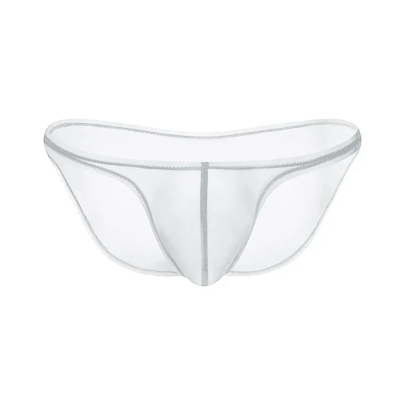 Men's Underwear Delicate Ice Silk Transparent Triangle Panties Personality Low Waist Briefs