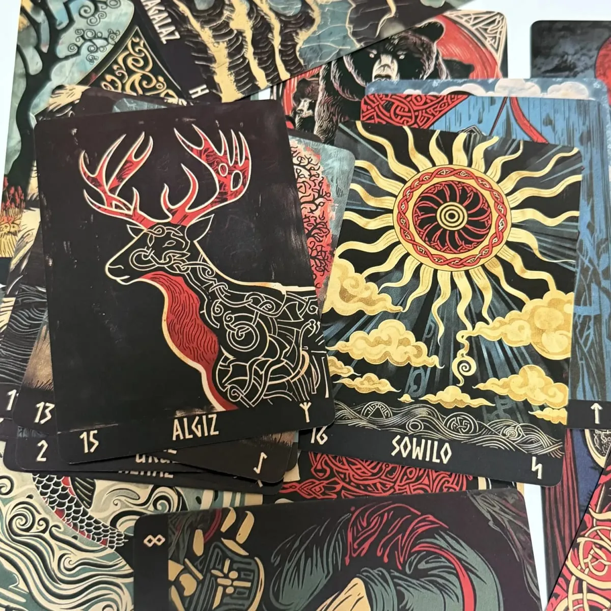 Norwegian Woodcut Runes Deck 24 τμχ Αγγλική Έκδοση The Elder Futhark Runes Oracle deck
