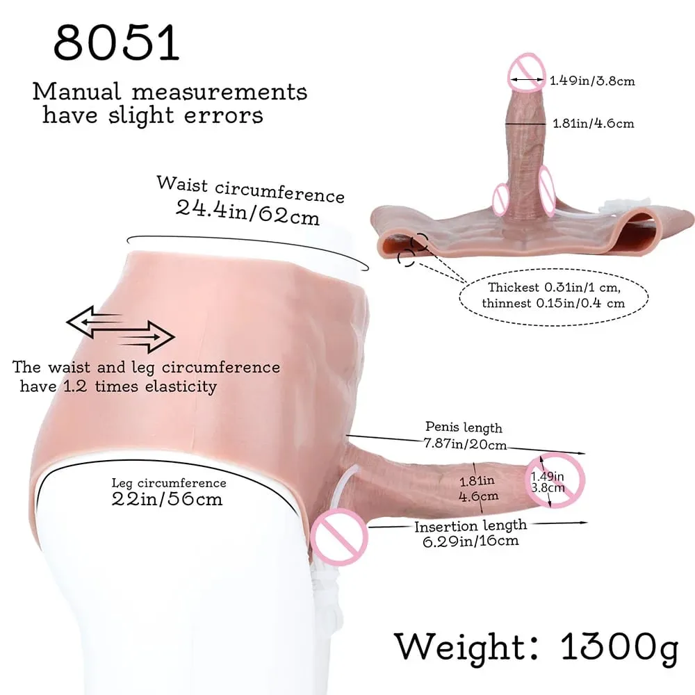 Tapón Anal de silicona, consolador para chorros, bragas con músculos abdominales, pene sólido, masturbador Anal vaginal, juguete sexual para mujer — image 2