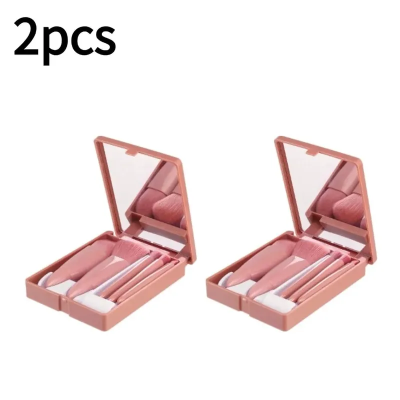 Brushes Small Complete Function Cosmetic Brushes Kit With Case And Mirror 5pcs Travel Size Makeup Brushes Set Mini Makeup