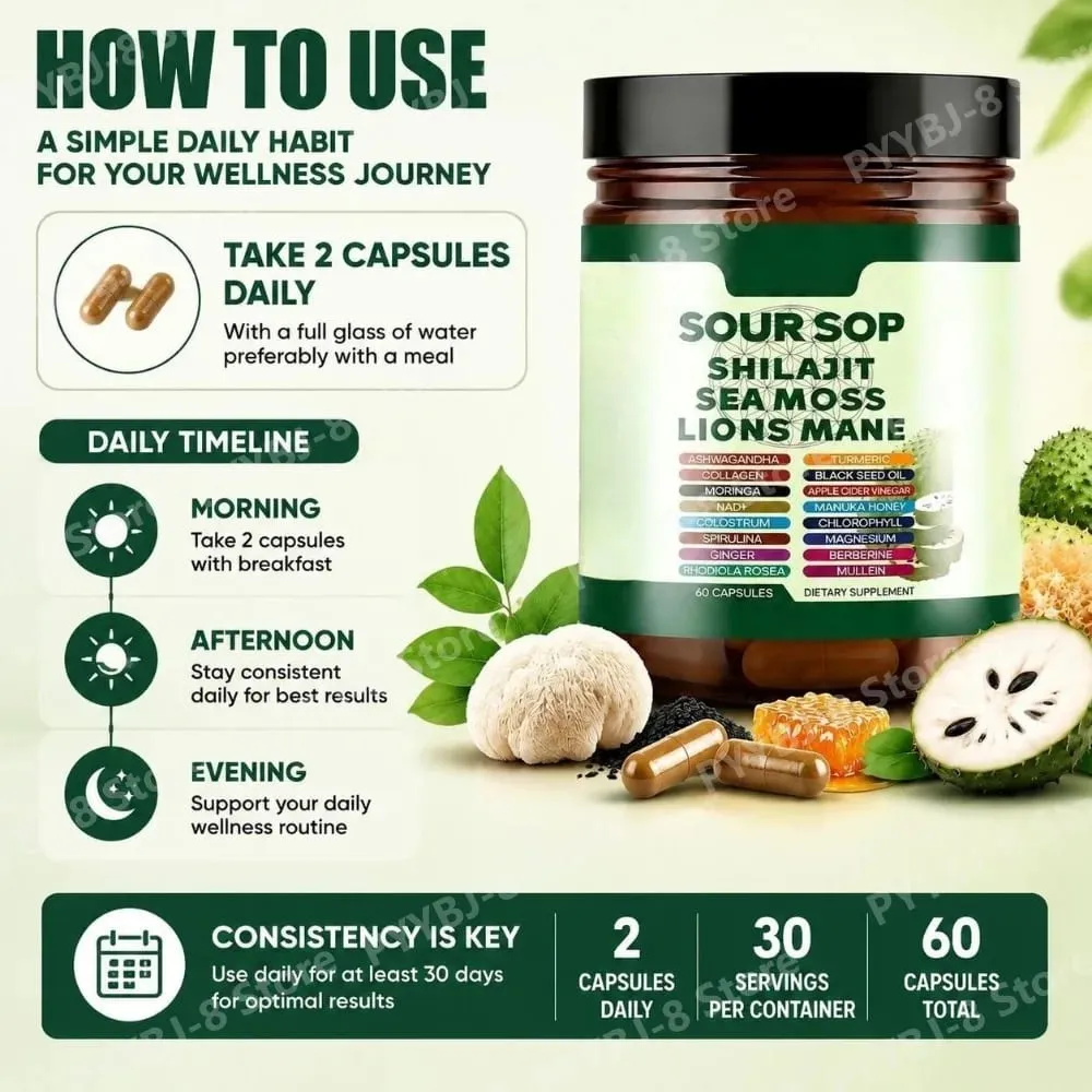 Shilajit και L-Arginine Capsules 60 Count with Rode Cannamon Fenugreek for Energy Immune Health Καθημερινή Υποστήριξη Ευεξίας — image 5