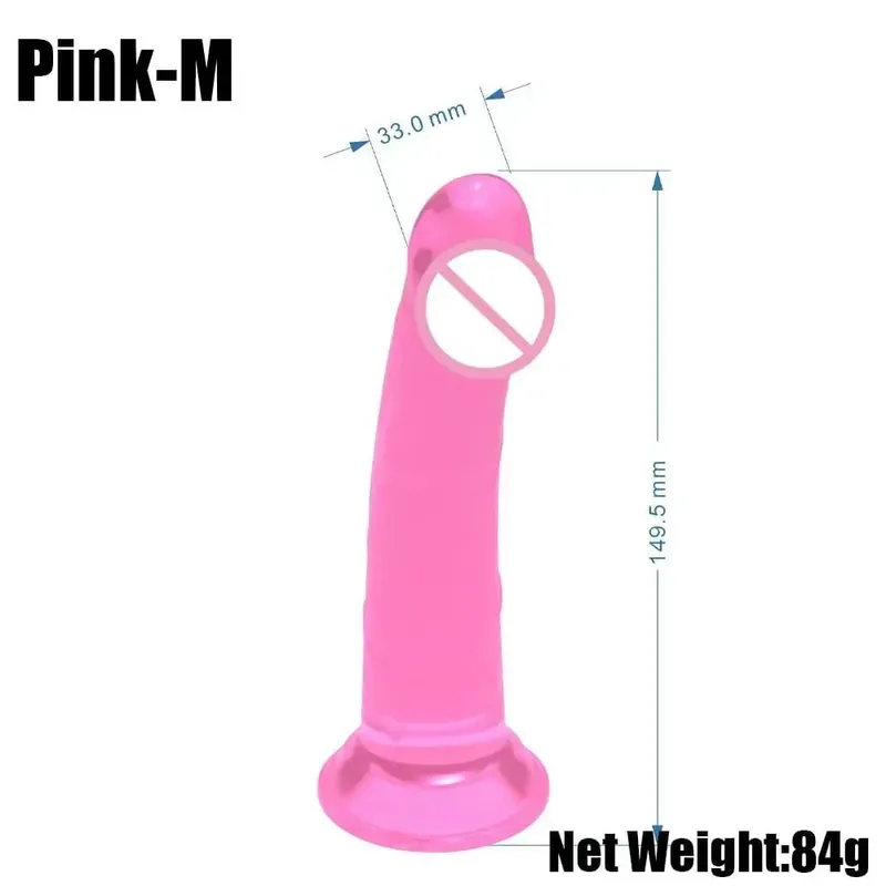 Ρεαλιστικό μικρό ζελέ σιλικόνης Dildo για γυναίκες με βεντούζα Strapon συμβατό με πρωκτικό βύσμα Παιχνίδι σεξ για ενήλικες για γυναίκες