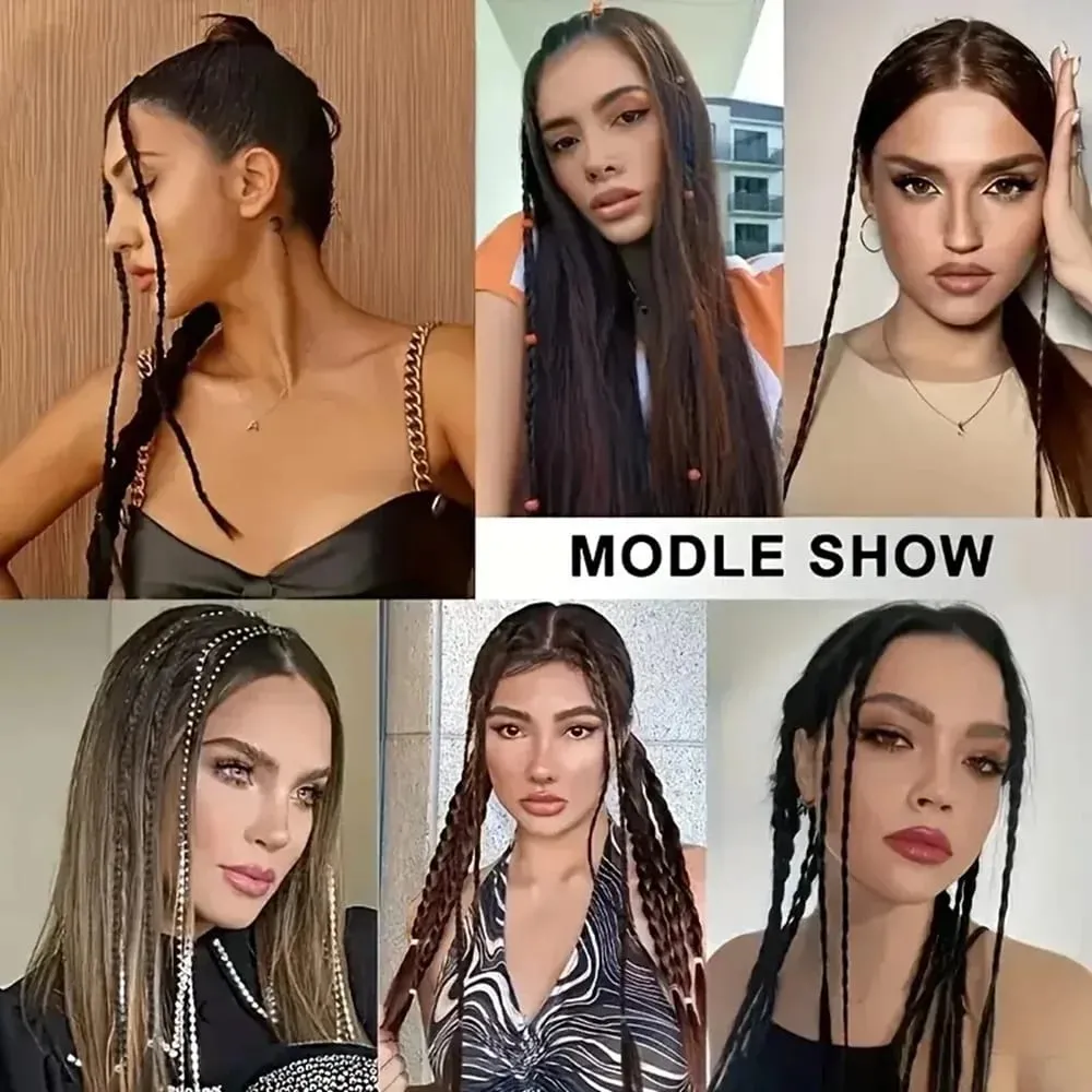 Szintetikus 2db zsinór paróka erős BB Clip Y2k Spice Girl Box zsinór lófarok Könnyű dobozos zsinór lófarok darab nőknek
