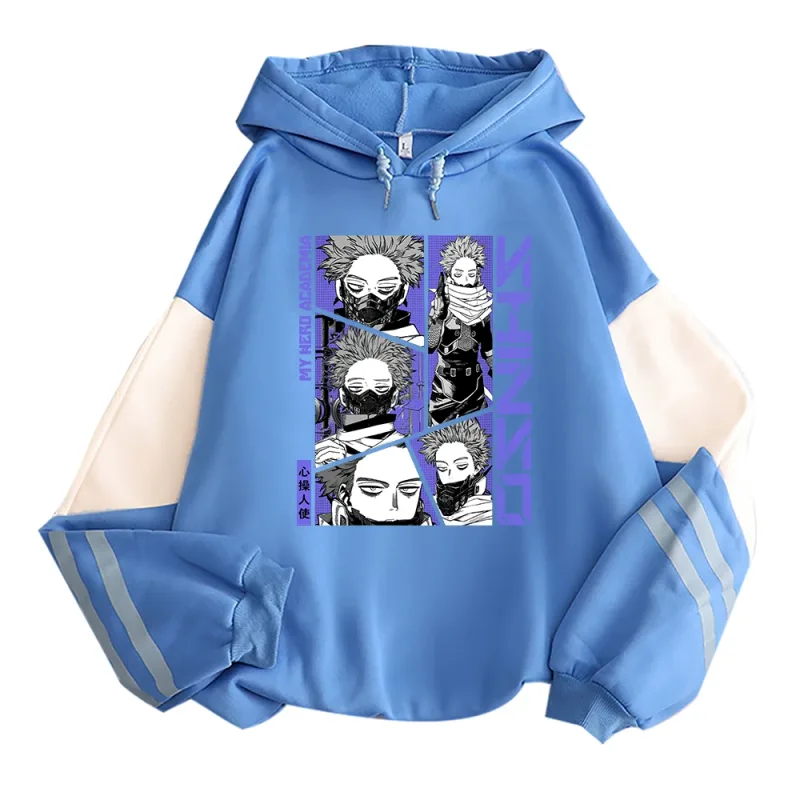 Sudaderas con capucha de My Hero Academia para hombre y mujer, suéter con estampado de Shinso Hitoshi, sudaderas con cuello redondo de estilo de dibujos animados Harajuku, Sudadera con capucha de calle para hombre y mujer — image 4