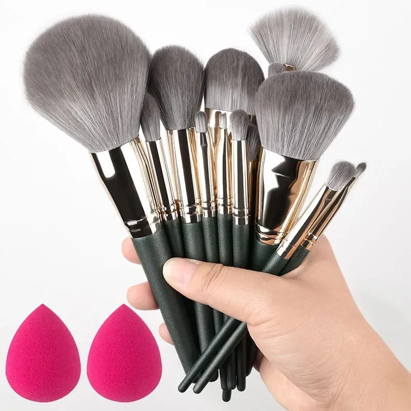 10/14 Stuks Make-Up Kwasten Set Oogschaduw Foundation Vrouwen Cosmetische Losse Poeder Blush Super Zachte Blending Make Up Borstel beauty Tool
