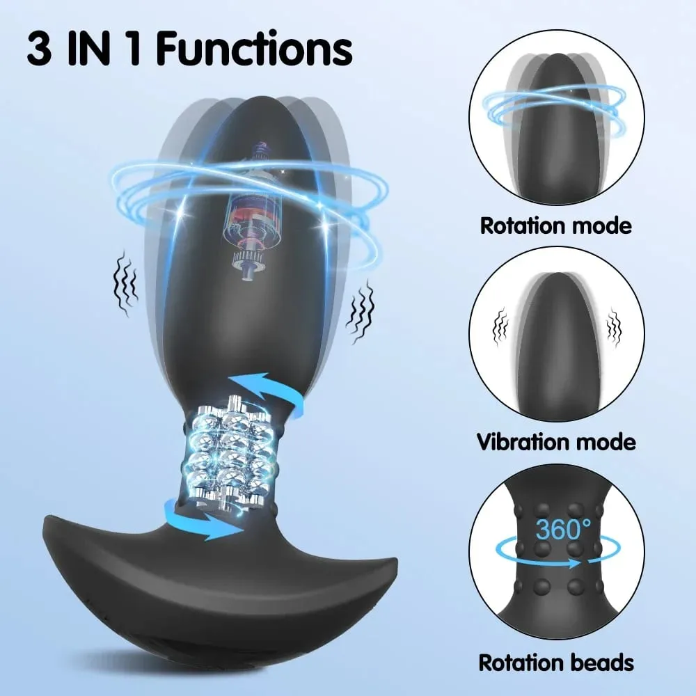 APP Control Rotation Butt Plug Anal Vibrator לגברים נשים 360° Wiggle מכשיר לעיסוי ערמונית אנאלי פלאג לצעצוע מין הומוסקסואלים לגברים