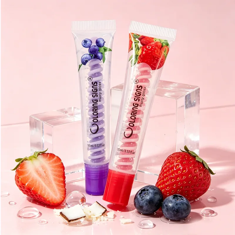 Fruity Lip Gloss Strawberry Blueberry Shiny Lip Oil Ενυδατικό Λάδι χειλιών Plumping Shimmer Lip Makeup Ενυδατικό κραγιόν για κορίτσια — image 3