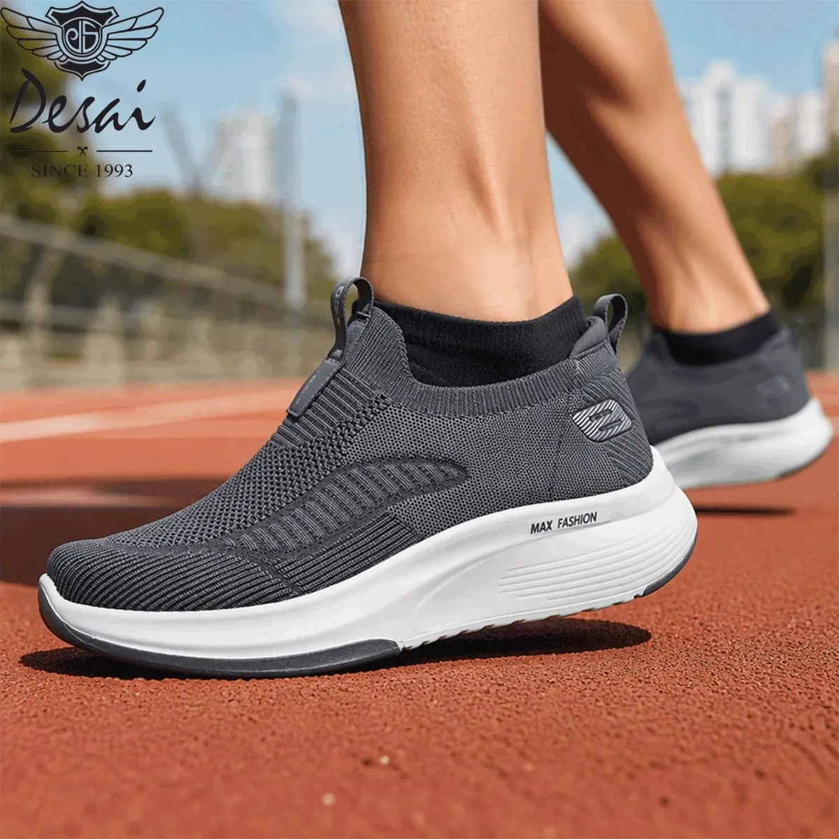 Ανδρικά πλεκτά slip-on πάνινα παπούτσια φαρδύ πλάτους Desai Max μαξιλαράκια για περπάτημα ελαφριά αναπνεύσιμα — image 4