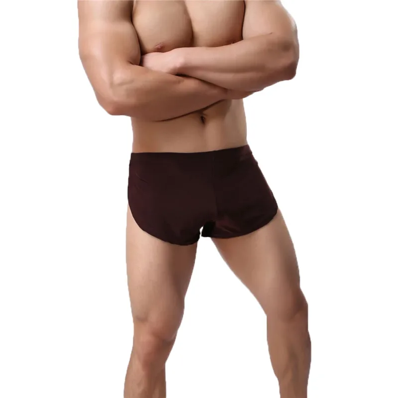 Erkek Külot İç Giyim Boksörler Nefes Erkekler Boxer Pijama Yan Bölünmüş Külot Cueca Homem Şort Pijama