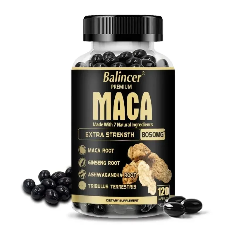 7in1 Premium Maca Root Capsules with Ashwagandha Ginseng and More - Nergy Performance and Mood Support