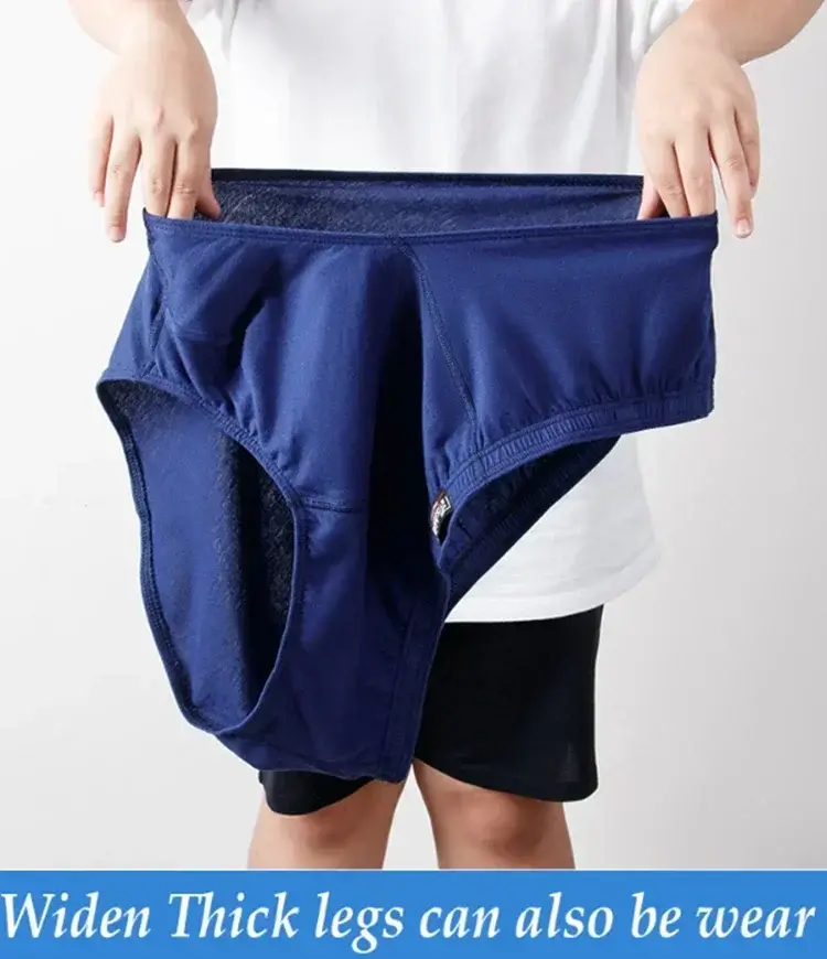 6XL 8XL Big Men Underwear Cotton Anti Chafe Boxer Briefs No Ride Up Wide Waistband Underpants for Plus Size Heavy Men — image 8