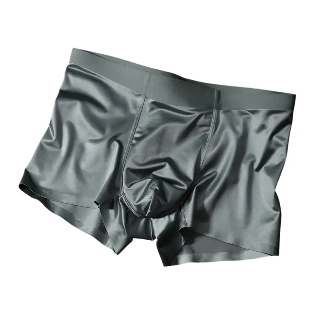 1pc Heren Naadloze Boxershorts Ademend Kruis Slipje Ijs Zijde Boxershorts Comfortabel Satijn herenondergoed Slips — image 5