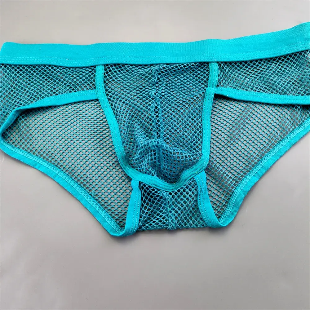 Biancheria intima con custodia a U da uomo in rete scavata Slip bikini trasparenti a vita bassa Mutandine traspiranti Taglie forti — image 8