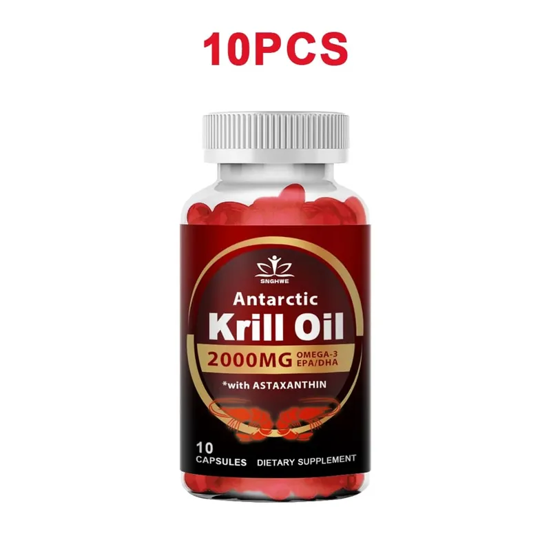 Antarctic Krill Oil-2000mg Per Serving-with Omega-3s EPA DHA & Astaxanthin-Supports Healthy Joints Brain Heart& Blood Pressure