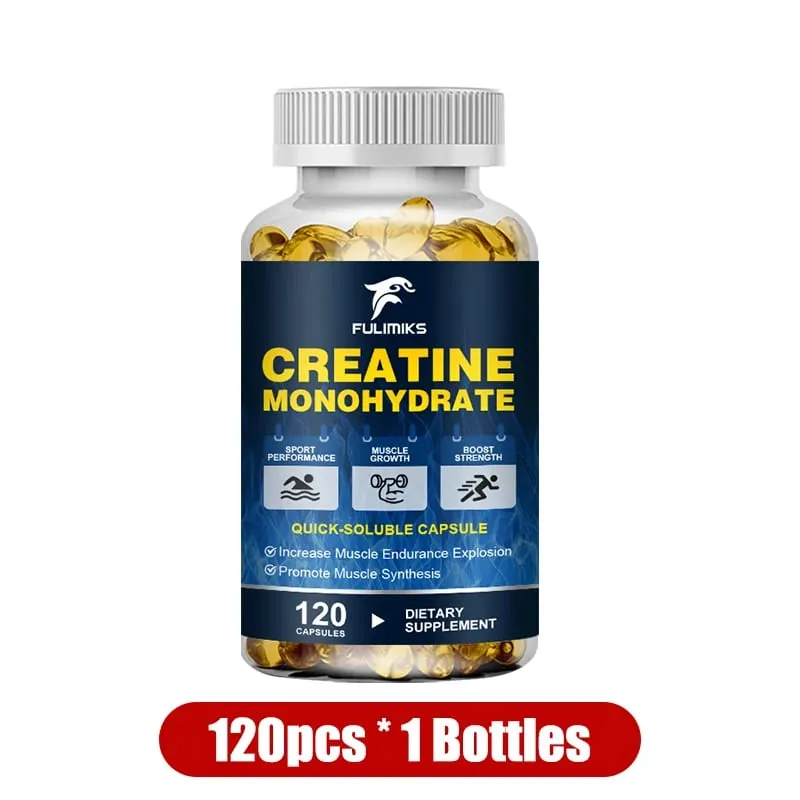 Buy 2 Get 2 Free! Premium Creatine Monohydrate Capsules Support Muscle Growth Strength Gains & Exercise Performance Men