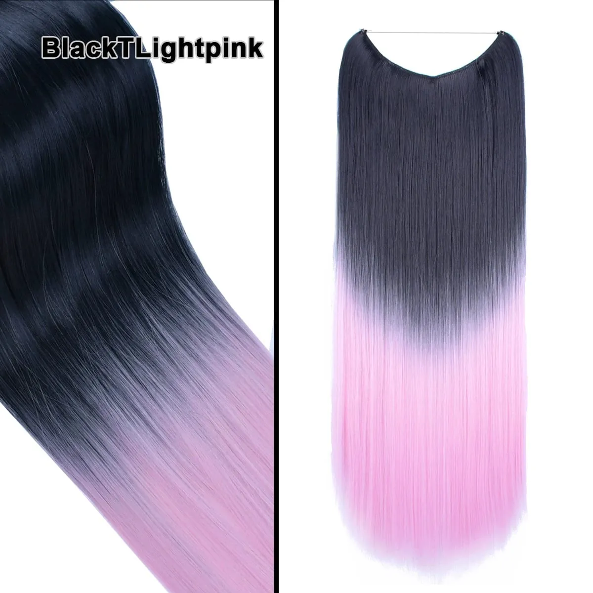 Jeedou κυματιστά μαλλιά Extension Elasticity Αόρατο σύρμα Fish Line One Piece No Clips Συνθετικά Hairpieces Ombre Χρώμα για γυναίκες — image 34