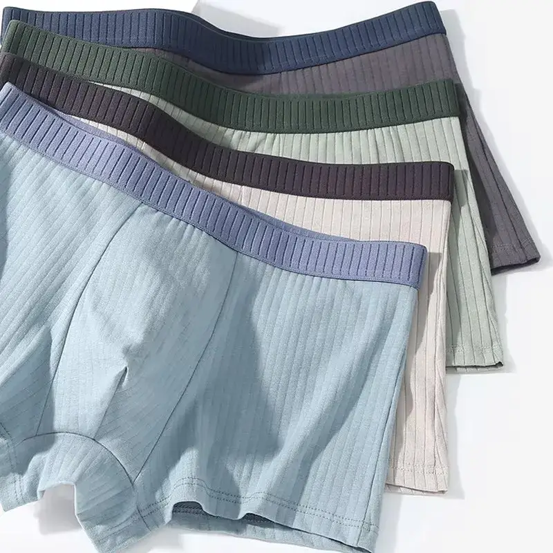 1/4 Stuks Herenondergoed Heren Puur Katoen Vierhoekshorts Alle Katoenen Antibacteriële Kruis Tiener Platte Hoekondergoed — image 5
