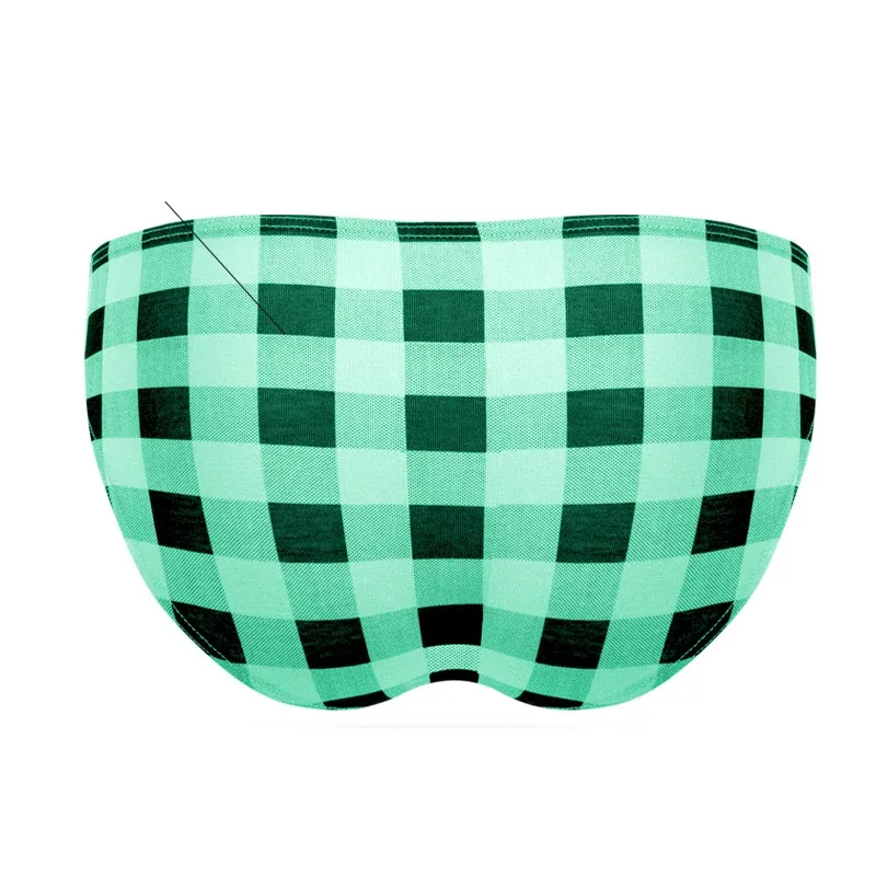 Fashion Plaid Underwear Cotton Soft Elastic Men Briefs Breathable Comfortable Youth Underpants Mens Sexy U Bulge Pouch Panties