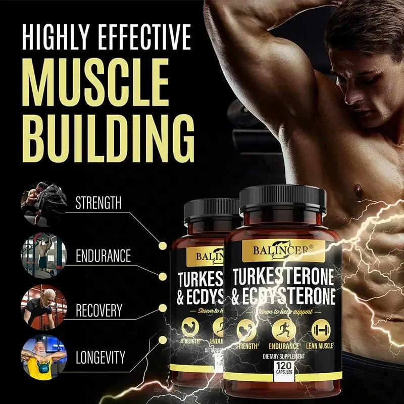 Turkeysterone and ecdysterone supplement - 1000 mg - Improves exercise endurance sports supplementation muscle mass
