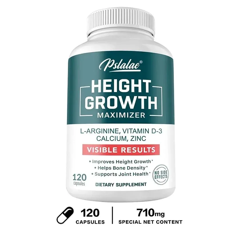 Height Growth Supplement With Vitamins and Calcium Zinc Improves Bone Strength Natural Promotes Growth Improve Immunity Vegan