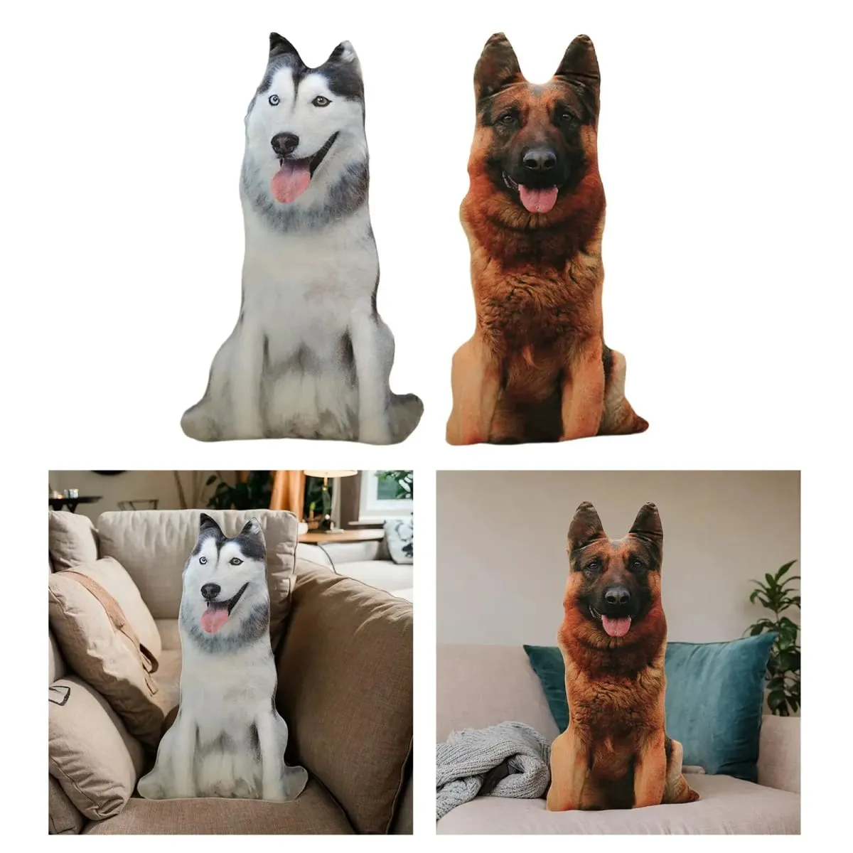 3D Dog Throw Pillow Μαξιλάρι για ριχτάρι ζώων για καναπέ-κρεβάτι γραφείο