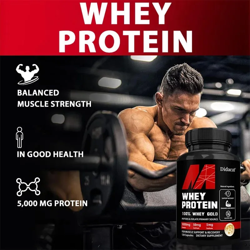 Whey Protein Capsules - Contains 5000mg of Protein - Supports Recovery Balanced Muscle Health Gluten Free NON-GMO — image 3