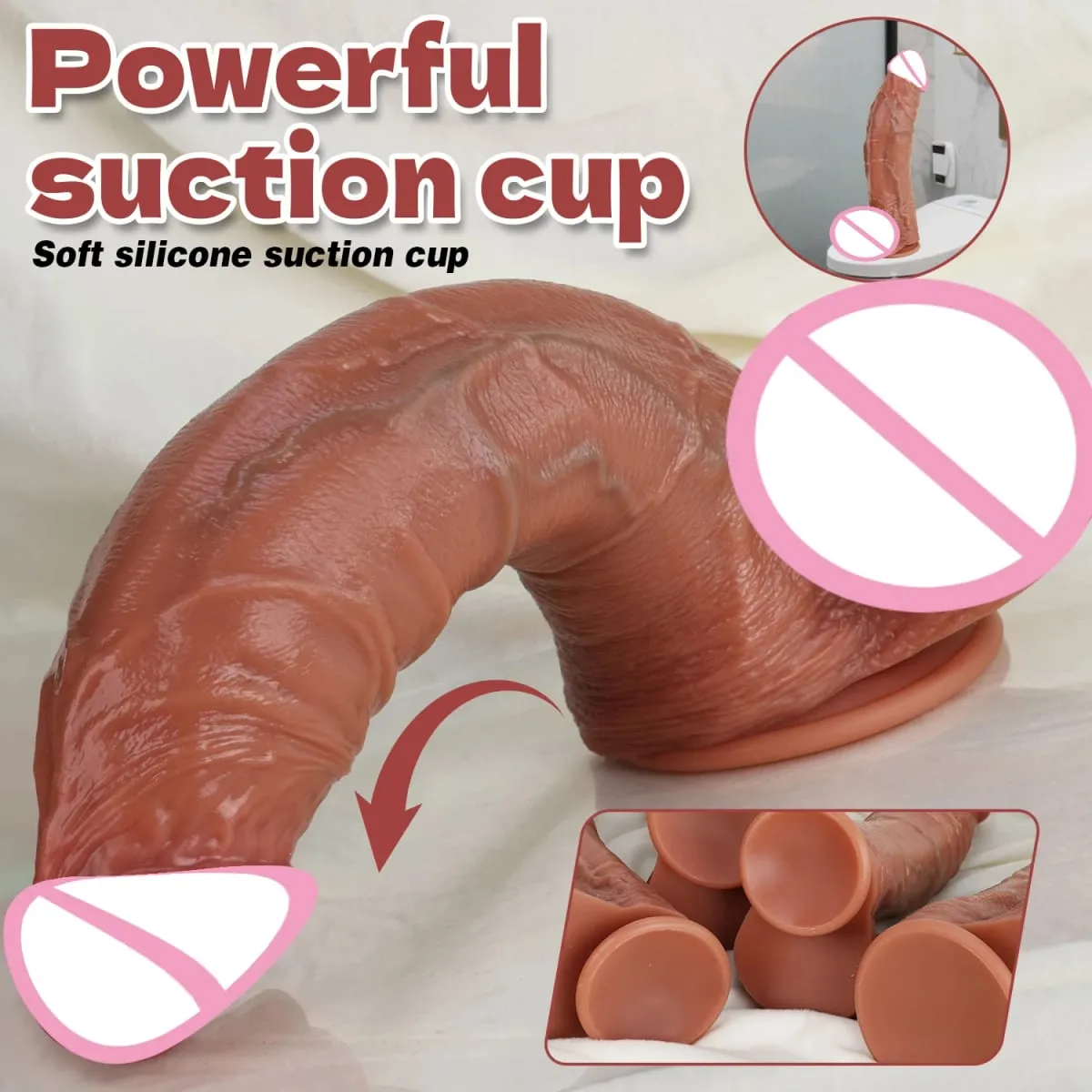 Oversize Realistic Dildo Vagina Anal Masturbation Μαλακή διείσδυση σιλικόνης πέους G-Point Stimulator Dick Sex Toys για γυναίκες άνδρες — image 4