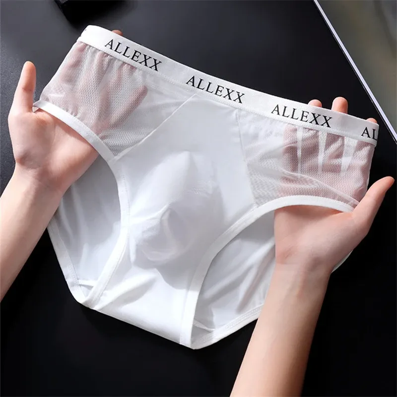 Adults 18 plus size men's underwear Ice silk lingeries for man 3D convex calzoncillos hombre thin cueca summer cuecas masculina
