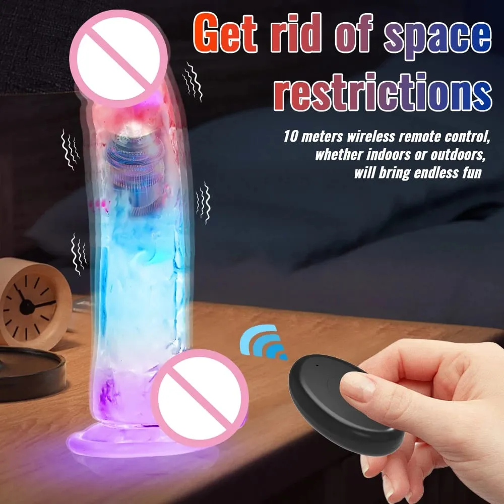 Remote Control Soft Realistic Dildo for Women G-spot Vibrator with LED Light Fake Penis Female Masturbation Sex Toy for Women — image 2