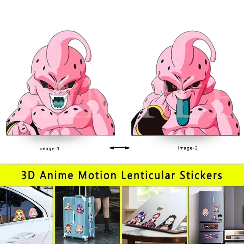 アニメ 3D レンチキュラーステッカー悟空ベジータ防水デカール車の冷蔵庫スケートボードなど子供のギフト用 — image 4
