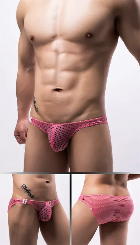 Calzoncillos para hombre, ropa interior con agujeros transpirables de verano, ropa interior convexa en U, ropa interior fina de cintura baja para hombre, Calzoncillos antideslizantes